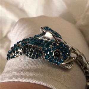 Exquisite Enamel Crystal silver bracelet  Goldfish